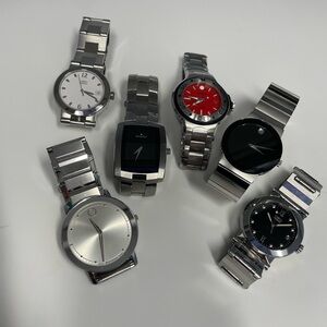 MOVADO Lot. 6   Men’s watches all working perfectly.  Authentic excellent Cond.